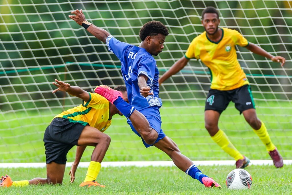 Fiji's Eparama Moraica scored a goal during the OFC Men's U-19 Championship 2024.