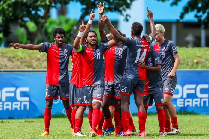 New Caledonia victory celebration at the OFC Men's U-19 Championship 2024.