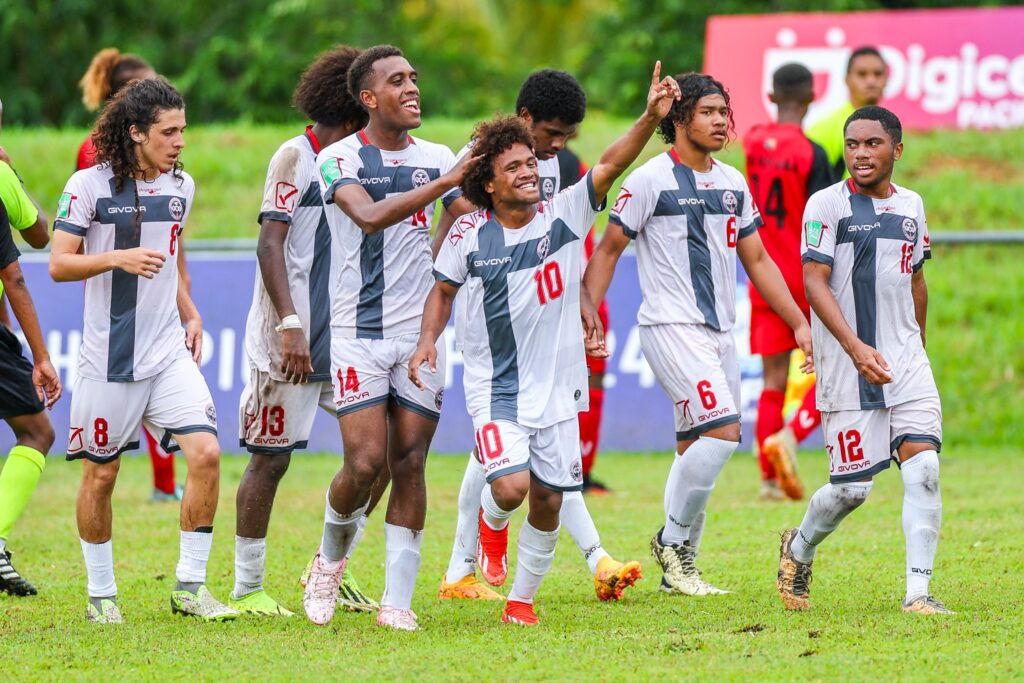 Paul Qaeze and his team from New Caledonia scored a goal at the OFC Men's U-19 Championship 2024.