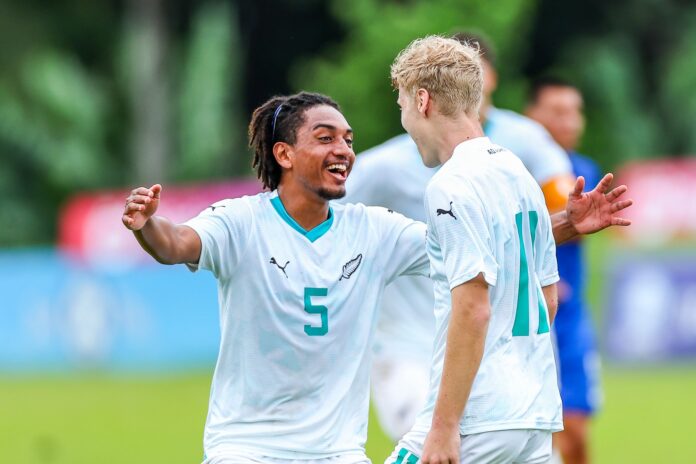 Adama Coulibaly and Codey Phoenix celebrating the goals at OFC Men's U-19 Championship 2024.