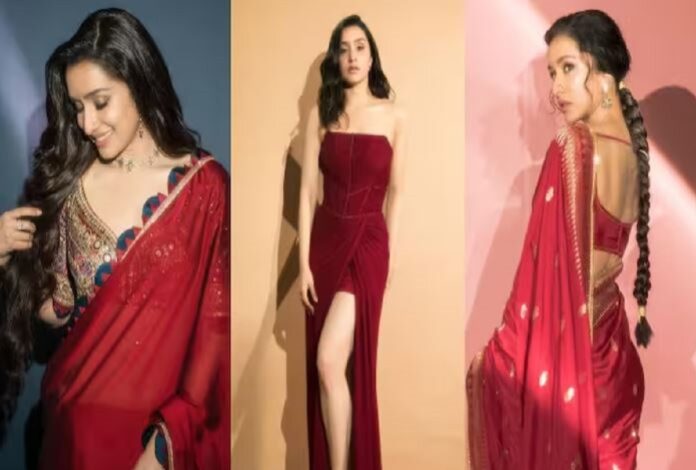 Shraddha's consistent use of red in her fashion choices