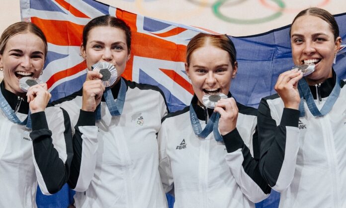 New Zealand has won a silver medal in the women's cycling pursuit