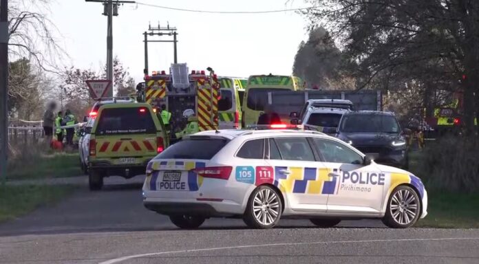 Three people were killed and two seriously injured in a two-vehicle crash near Geraldine