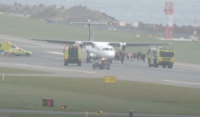 Emergency crews responded to an airplane engine fire at Wellington Airport on Sunday.